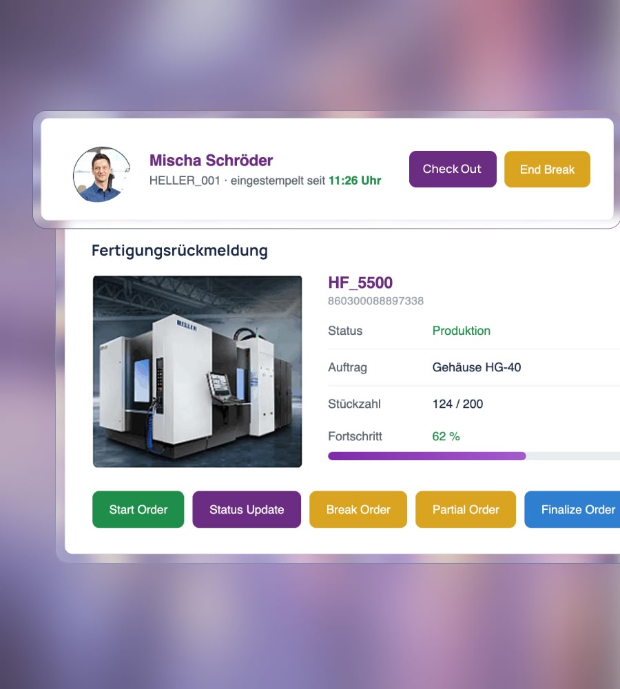Fertigungsrückmeldung Dashboard