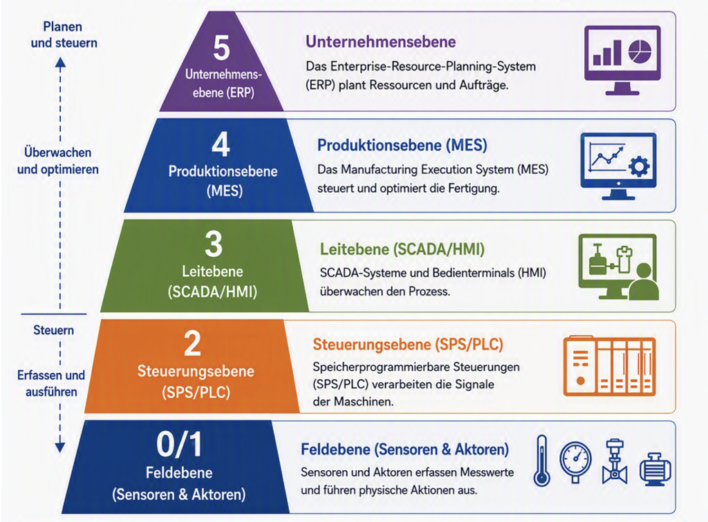 Prozessleitsysteme Einornung in Ebenen